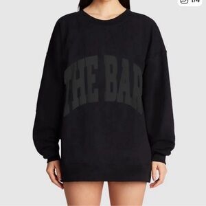SOLD OUT The Bar Black Sweatshirt with black varsity letters, NWT
